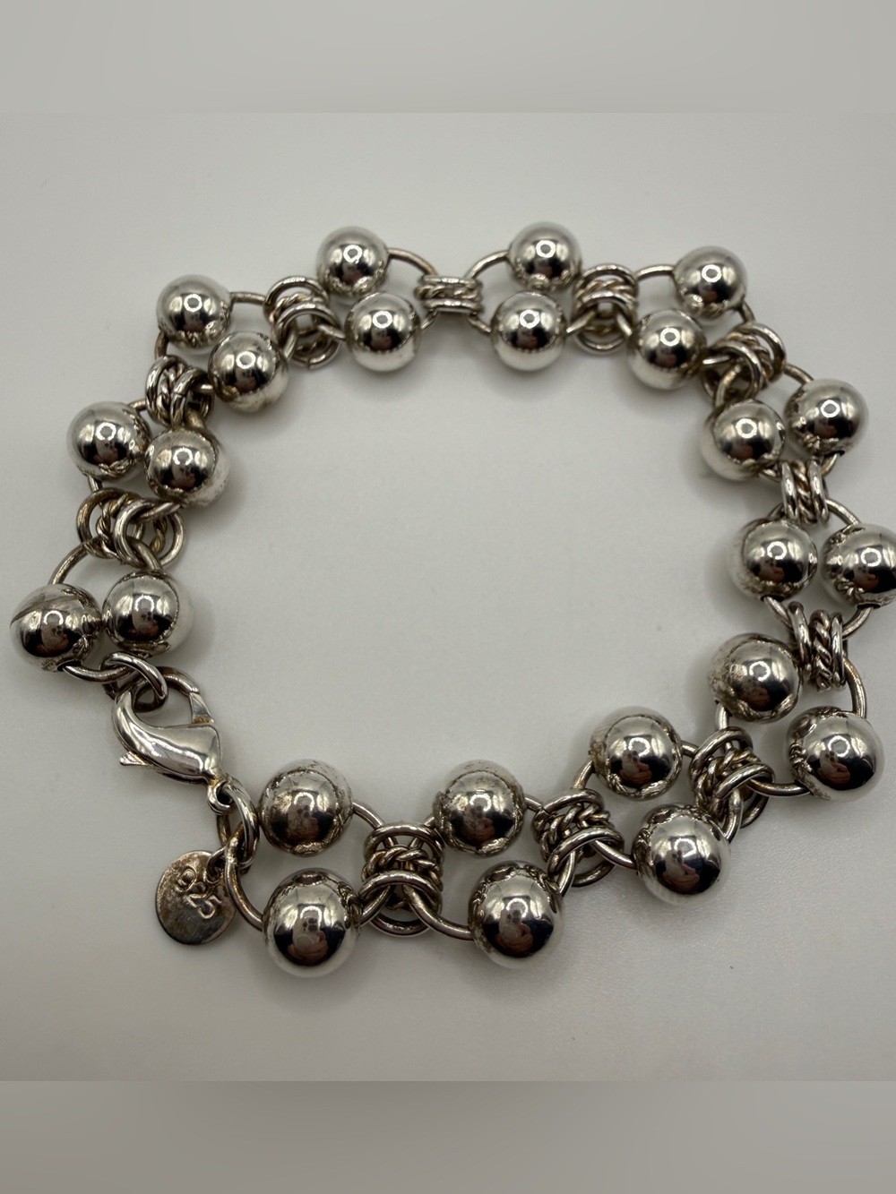 Vintage .925 Sterling Silver Chunky Multi-Strand Cha-Cha Orb Bracelet